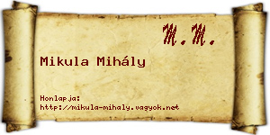 Mikula Mihály névjegykártya